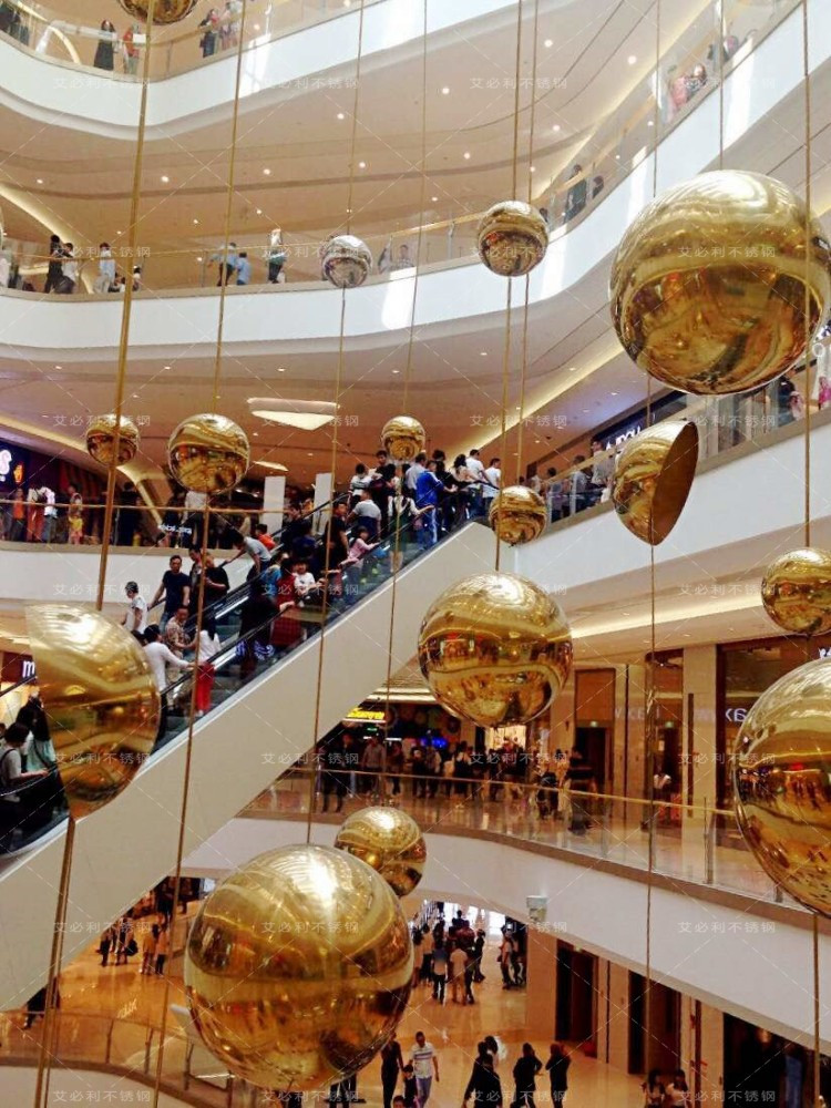 Description Picture 6 of item2pcs 75 mm in diameter Golden stainless steel ball,hollow ball,decoration ball,titanium plating,KTV,shops,bars,garden sphere