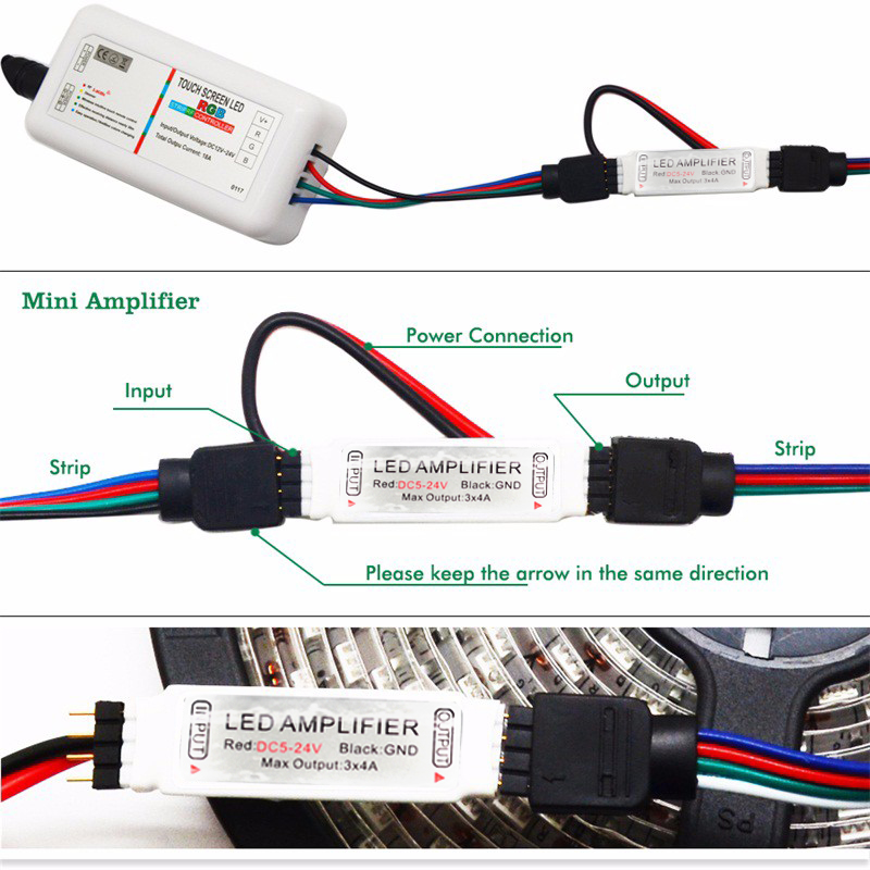 5050 Rgbw Rgbww Led Strip Set 60leds M Waterproof Ip65 Tape Led Light Touch Remote Controller 12v Power Adapter Amplifier Aliexpress