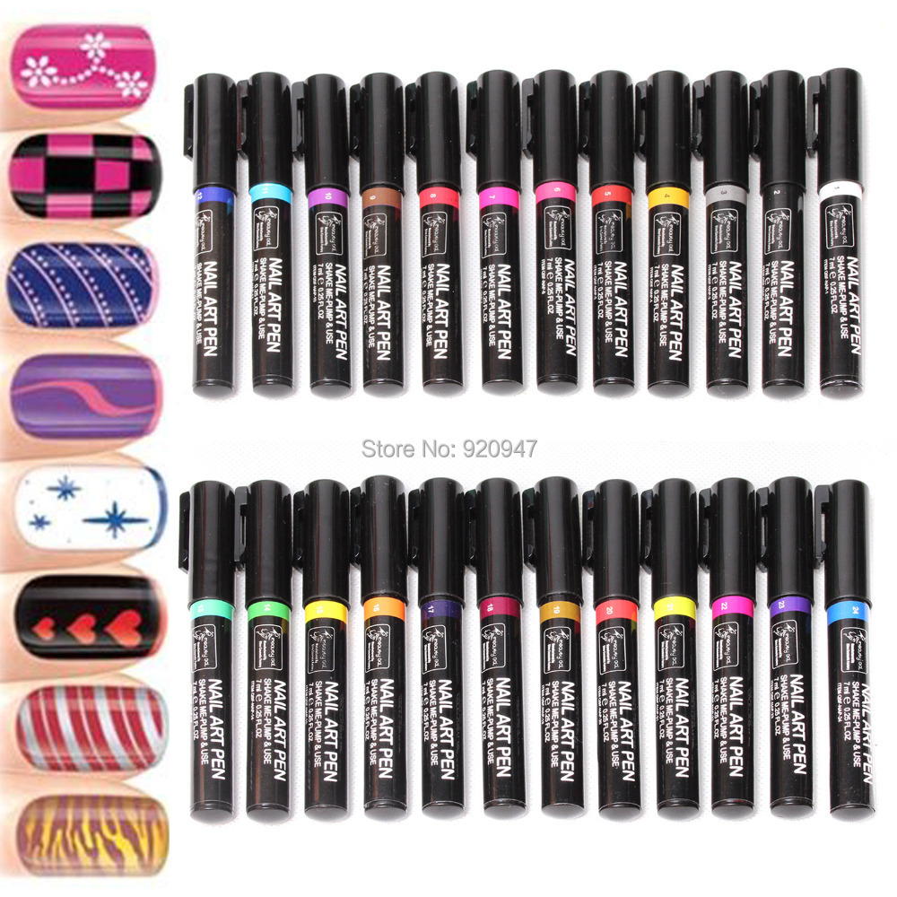 Aliexpress 6pcs Lot 16 Color Nail Art Pens St Polish Details