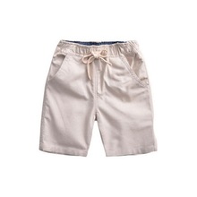 2015 New Arrival Boys Summer Solid Flax Sport Shorts Kids Cotton Beach Shorts Children Casual Trouser