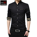 VISADA JAUNA Men s Shirt 2016 New Arrivals Fashion Men Shirts Casual Long Sleeve Solid Cotton
