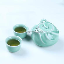 Longquan Kiln Celadon Ware Mandarin Duck Teapot & Teacups Gongfu Tea Set 180ml
