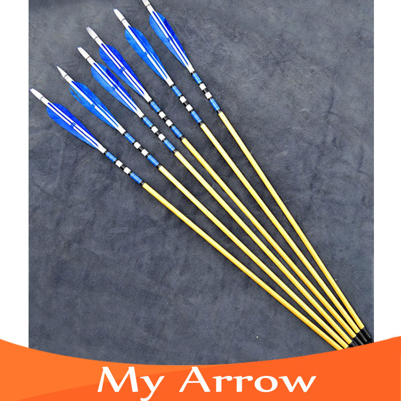 30 Inch 6pcs Wooden Archery Arrows Traditional Wooden Arrows For Compound Bow 80cm Archery Wooden Arrows