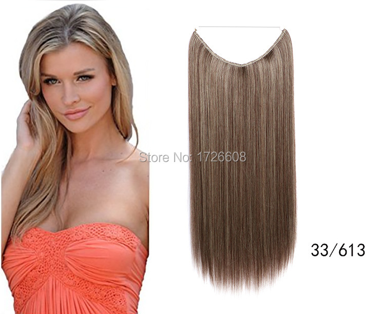 2018 No Clip Hair Extension Natural Straight Invisible Synthetic