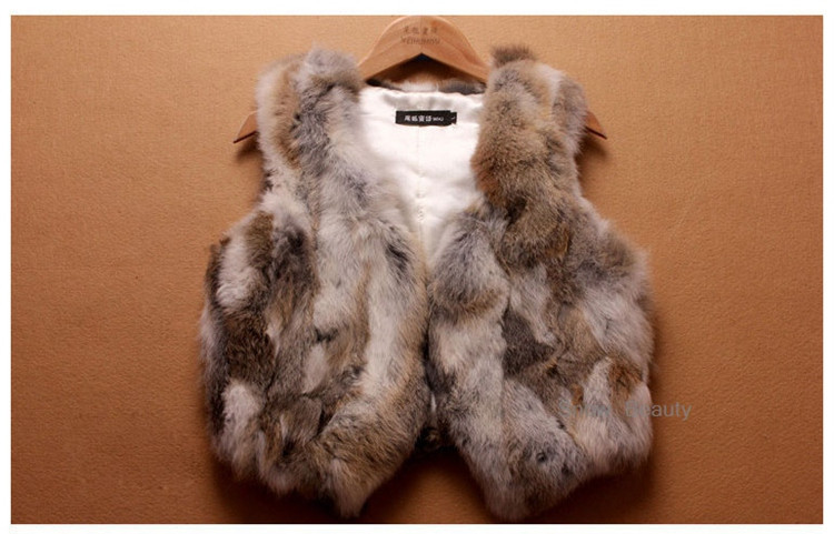 women rabbit fur vest short (29)