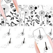 2 Patterns Sheet Flying Dandelion Nail Art Water Decals Transfer Sticker BORN PRETTY BP W13