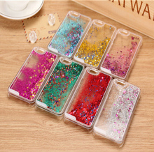 Glitter Stars Dynamic Liquid Quicksand Hard Case Cover For iPhone 4 4s 5 5s 6 back cover Transparent Clear Phone Case Free ship