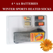 1 Pair Free Shipping 1 5V AA font b Battery b font Heating Men Thermal Socks