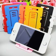 Portable Card Foldable Phone Stand Holder And Earstud Winding Device Tools for iPhone4 5 6 plus HTC Talet Ffreeshipping