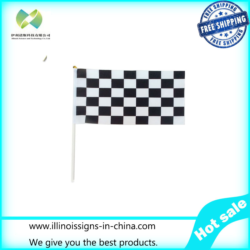 20 30cm Checkered flags with Plastic Flagpole black and white font b chequered b font flag