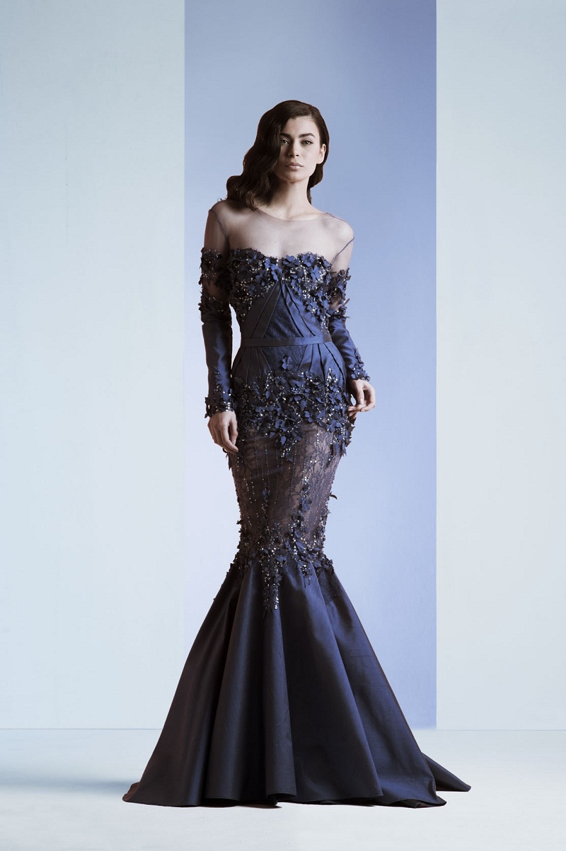 New Arrival 2015 Long Sleeve Evening Dresses Gown Women Mermaid Turkey