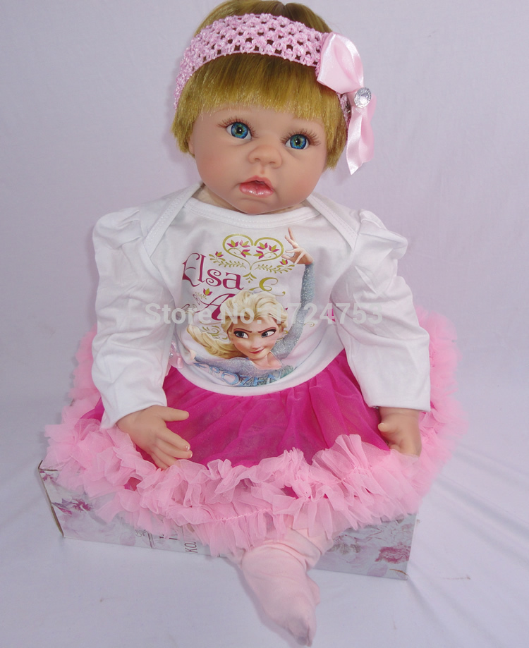 Handmade Reborn Baby Doll 22 Inch Sot Silicone Fashion Baby Doll Love Baby Doll Realistic Baby Toys Lifelike Baby Alive Doll