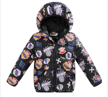 2015 new cartoon hooded down jacket kids boys and girls cartoon down jacket baby down outwear coat Children clothing jacket A9