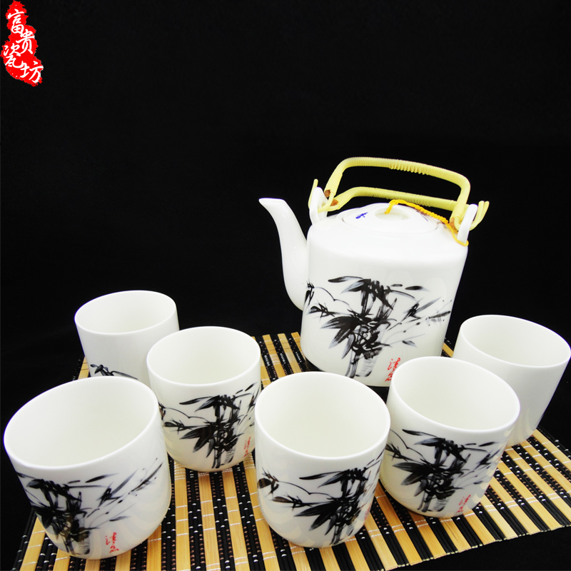 free shipping high quality Gift ceramics set 7 tea service set Large teaports cup