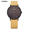 SINOBI New Fashion Black Womens Wrist Watches Leather Watchband Luxury Brand Simple Ladies Geneva Quartz Clocks