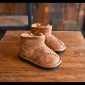 2016 Fashion Winter Girls Boots Genuine Leather Warm Baby Shoes Boys Snow Boots Children Walking Shoes
