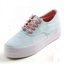 Hot Sale Thick Bottom Platform Non-slip Women Canvas Shoes Round Toe Mix Color Fashion Shoes For Women Drop Shipping 139