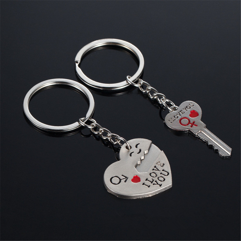 2016 Hot Sale I LOVE YOU Silver Heart Keychain Ring
