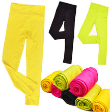 High quality 2014 spring autumn kids leggings for girls candy colors Children stretch baby casual cotton