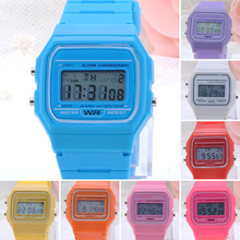 Girls Ladies Women Fashion Digital Rubber Silicone Wrist Watch Multi Sugar Color Alarm Stopwatch FYMHM105 50