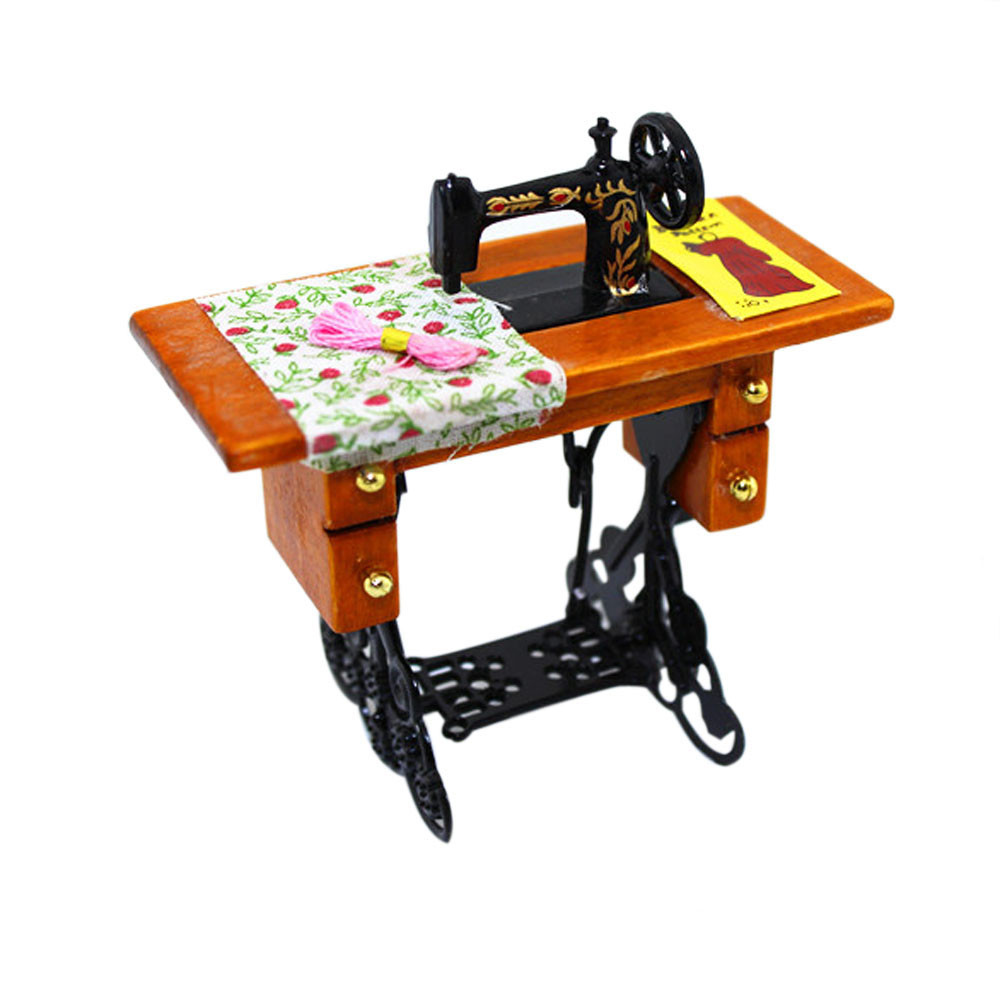 1:12 Miniature Decorated Sewing Machine Furniture Toys for Doll House XR
