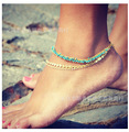 Boho Chic Handmade Turquoise ankle bracelet coral bracelet foot jewelry anklets for women