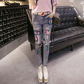 2016 leisure sequin flare ripped skinny jeans women trousers jean femme pantalon femme vaqueros mujer