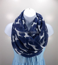 Navy blue Dog Printed Light Women Scarf, shawl, wrap, Beach Cover-Up, fashion dog print scarf 2014