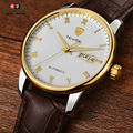 2017 Tevise Business Mechanical Watches Leather Band Wristwatches Men Luxury Brand Waterproof Black White Gift