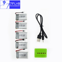 syma x5 rc lipo battery 3.7v 850mah 5pcs and green charger for syma x5c x5sw x5sc cx30 cx-30 w drone Helicopter parts