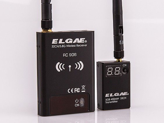 Фотография Elage 32CH 5.8Ghz 400mw FPV Wireless AV Transmitter TX TS354 & RC906 AV Receiver Rx Set  Freeshipping