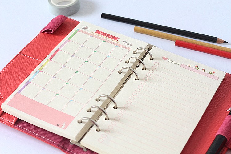 Colorful Spiral Notebook Filler Paper Refill Insert A5 A6 A7 Size