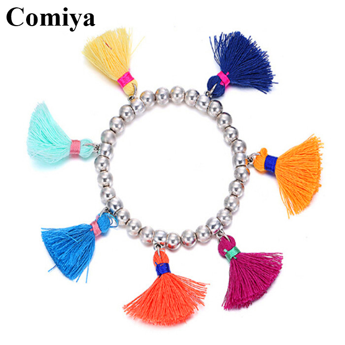 Wholesale fashion silver color ccb seven colors thread tassels charm famous designer jewelry for ...