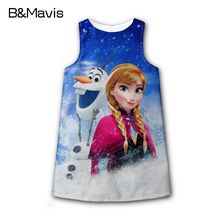 Anna Elsa Dress Girls Summer Dress Brand Girl Clothing High Quality Girl Clothes Snow Queen Princess Dresses 2016 Kids Costume