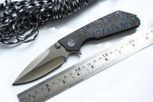 La lámina D2 Microtech DOC mango de titanio Marfione Custom Flipper cuchillo plegable que acampa caza cuchillos de supervivencia herramientas EDC