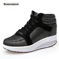 2017 Women Spring Autumn Breathable Platform Casual Shoes Womens Walking Boots Woman 8cm High Heels Swing