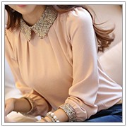 S-XXL-2015-new-fashion-women-long-sleeve-chiffon-blouse-shirt-peter-pan-collar-lantern-sleeve
