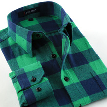 2016 Fashion Men Long Sleeve Plaid Casual Shirt 100% Cotton Slim fit Checkered Shirts Male Cheap China Factory Clothing Imported