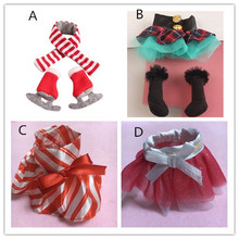 DHL/EMS 100pcs The Elf on the Shelf Winter Set & Boots, Tartan Skirt & Boots,Satin Tiered Skirt