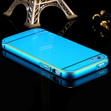 0 55MM Slim Metal Aluminum Acrylic Panel Back Case For iPhone 5 5S 5G Ultrathin Hybrid