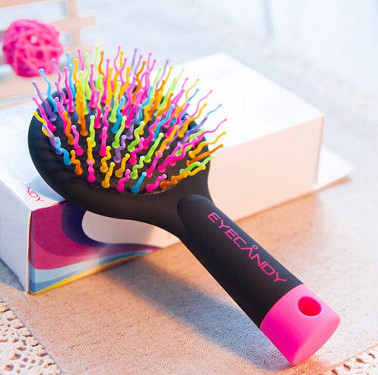 1PC+Free Shipping New Ombre Colors Comb Magic hair brush salon Brush Rainbow hairbrush fashion comb Anti-tangle brush massage