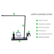 Newest Functional Mobile Phone Smart Watch Charging Dock Station Desk Lamp and Wireless Charger For All