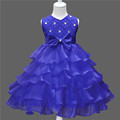 Free shipping girl dress beaded lace dress girls princess dress children 6 color