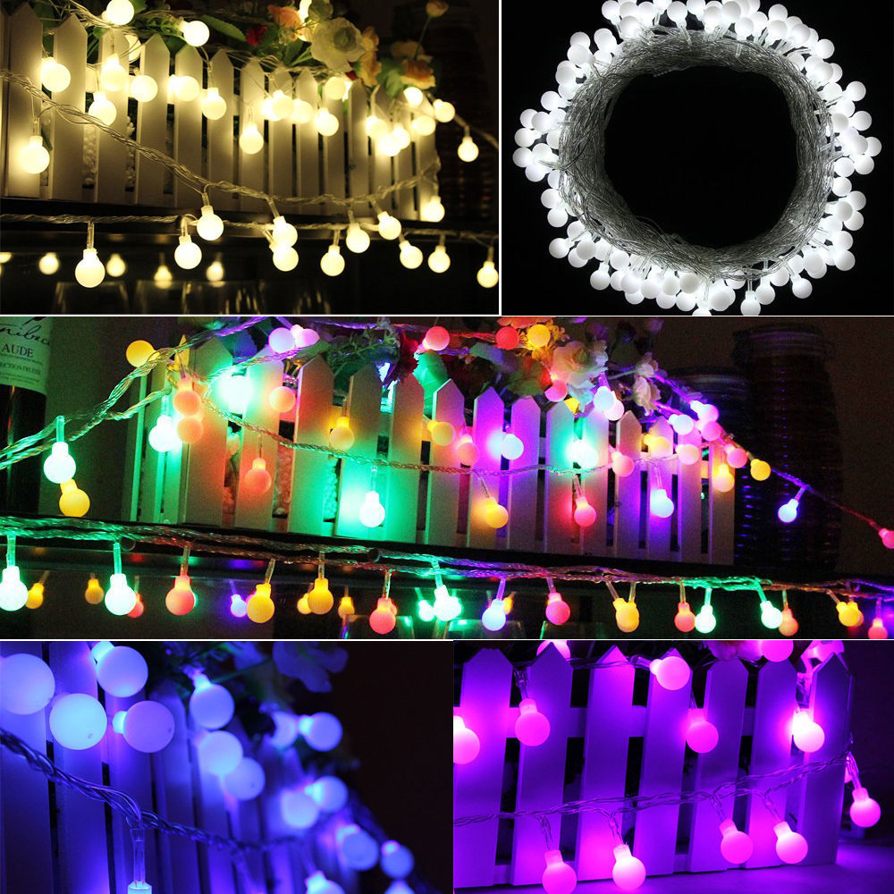 Led string lights 10M 80 leds Globes Balls battery Powered Fairy light outdoor Festival ...