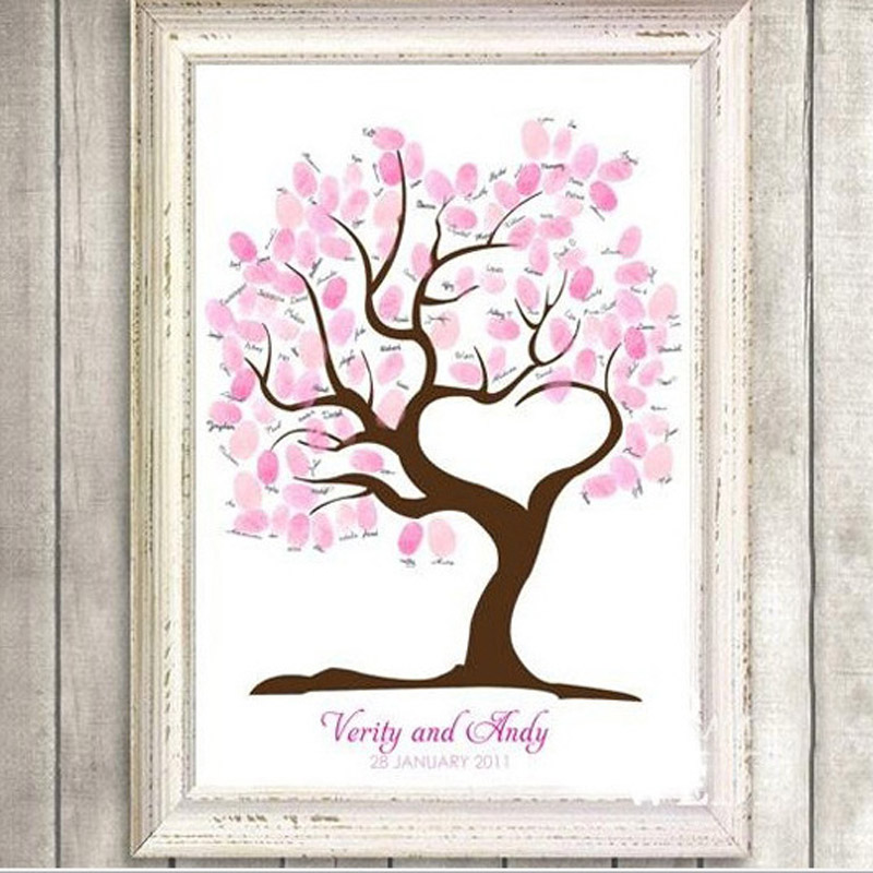 Fingerprint Tree Wedding Guest Book Fingerprint Ca...