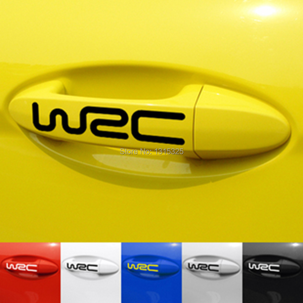 4 x WRC Creative Car Door Handle Decal for Toyota Ford Chevrolet