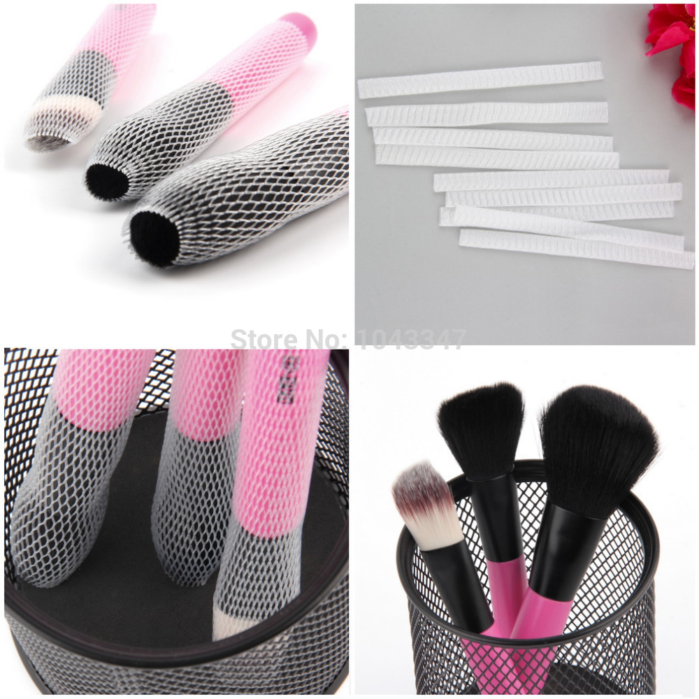 high quality! White Makeup 10 PCS/set Make Up Cosmetic Brushes Guards Most Mesh Protectors Cover Sheath Net