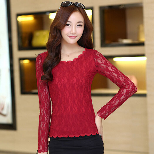 6 Colors S-XXXL plus size lace shirt blouse 2014 ...