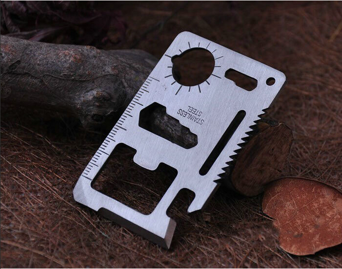 1 pcs Camping Multipurpose tool 11 in 1 Multifunction Card Knife Pocket Survival Tool Outdoor Survivin