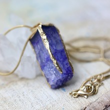 Fashion Agate Pendant Women Natural stone jewelry Druzy Geode Necklaces for women love gift fashion charms jewelry